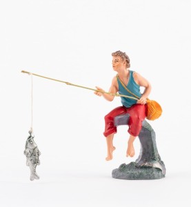 (10TR/211) Wędkarz, siedzący - do figur o wysokości 10cm