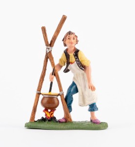 (10TR/229) Kucharz przy ognisku - do figur o wysokości 10cm