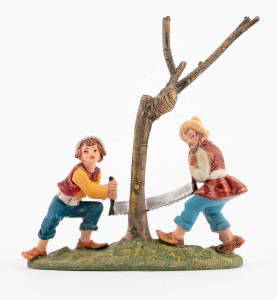 (10TR/295) Drwale ścinają drzewa- do figur o wysokości 10cm