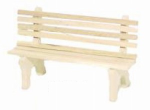 (229/6) Ławka drewniana- 4,8cm wysoka, do figur 11-12cm