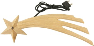 (X081-16) Kometa drewniana, oświetlona, 16cm długa