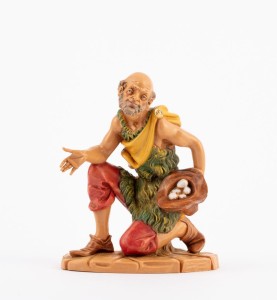 (19/344) Klęczący pasterz z jajkami w kapeluszu – do figur o wys. 19cm 