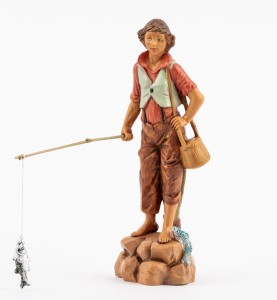 (19/318) Stojący wędkarz z wędką – do figur o wys. 19cm 
