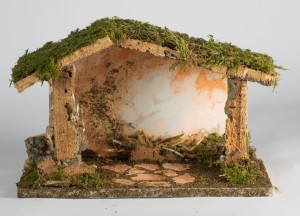 (80473) Szopka/ Stajenka z naturalnej kory, 30 x 15 x 19cm, do figur 10-12cm