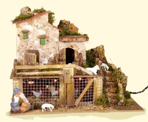 (85415) Domek z kurnikiem i oświetleniem, 28 x 15 x 22cm