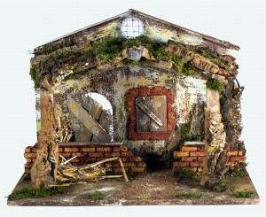 (80446) Szopka/ Stajenka Bożonarodzeniowa, 42 x 19 x 30cm, do figur 11-13cm