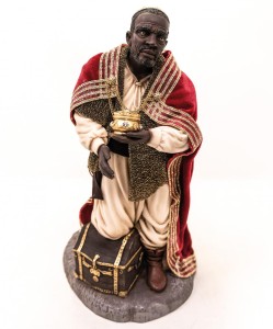(STM12) RUCHOMA FIGURA DO SZOPKI - Czarnoskóry król, do figur o wysokości 30cm