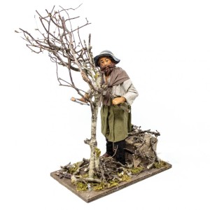 (HMAA) RUCHOMA FIGURA DO SZOPKI - Ścinanie drzewa, do figur o wysokości 30cm