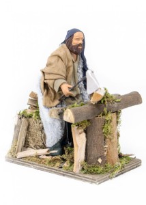 (RMBS) RUCHOMA FIGURA DO SZOPKI - Łupanie drewna, do figur o wysokości 15cm