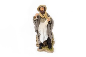 (RMPG) RUCHOMA FIGURA DO SZOPKI - Sprzedawca z pieczywem, do figur o wysokości 15cm