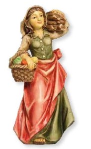 (K131-10) Dziewka z drewnem i owocami, do figur o wys. 12cm