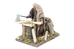 (TMBS) RUCHOMA FIGURA DO SZOPKI - Łupanie drewna, do figur o wysokości 12cm