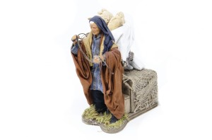 (TMPG) RUCHOMA FIGURA DO SZOPKI - Sprzedawca z pieczywem, do figur o wysokości 12cm