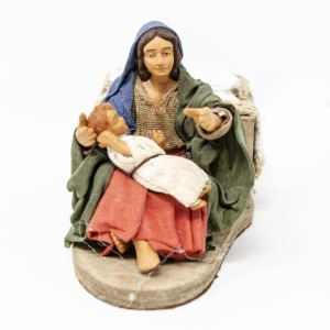 (TMMB) RUCHOMA FIGURA DO SZOPKI - Kobieta usypia dziecko, do figur o wysokości 12cm