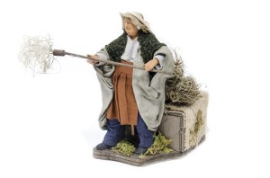 (TMCF) RUCHOMA FIGURA DO SZOPKI- Gospodarz z widłami, do figur o wysokości 12cm