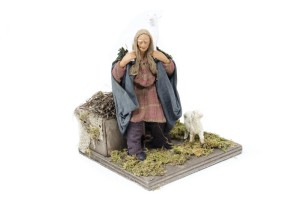 (TMAG) RUCHOMA FIGURA DO SZOPKI- Pasterz z owcą na ramionach, do figur o wysokości 12cm