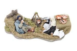 (TMBV) RUCHOMA FIGURA DO SZOPKI - Mężczyźni na biwaku, do figur o wysokości 12cm