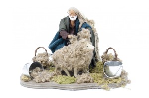 (TMTO) RUCHOMA FIGURA DO SZOPKI- Strzyżenie owiec, do figur o wysokości 12cm