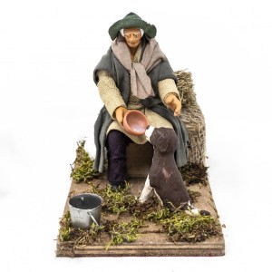 (TMBC) RUCHOMA FIGURA DO SZOPKI - Pasterz z psem, do figur o wysokości 12cm