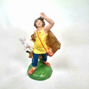 (6,5TR/12) Pasterz z owcą na rękach, kolory tradycyjne- do figur o wys. 6,5cm