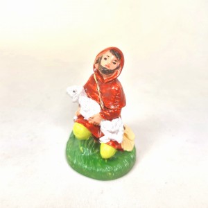 (6,5TR/35) Klęczący pasterz z owcą, kolory tradycyjne - do figur o wys. 6,5cm
