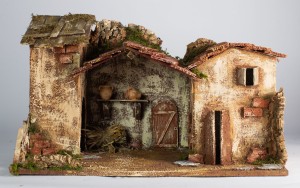 (80469) Szopka/ Stajenka z naturalnej kory- 50 x 26 x 30cm