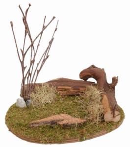 (288/19) Miejsce dla zwierząt z krzakiem– 18 x 15 x 15cm