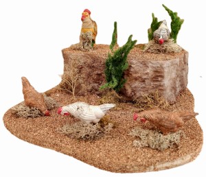 (HMKU) RUCHOMA FIGURA DO SZOPKI - 5 RUCHOME KURY, do figur o wys. 30cm