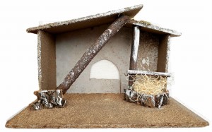 (80229) Szopka/ Stajenka z naturalnej kory- 40 x 20 x 28cm