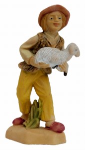 (11143-16) Młody Pasterz z barankiem– do figur o wysokości 10cm