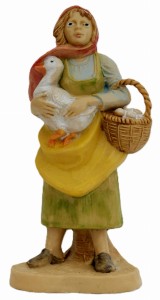 (11143-17) Kobieta z koszykiem i gęsią– do figur o wysokości 10cm