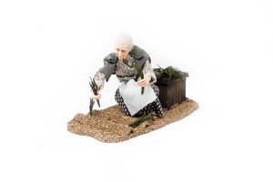 (ARM4) RUCHOMA FIGURA DO SZOPKI - Kobieta w ogrodzie, do figur o wysokości 30cm