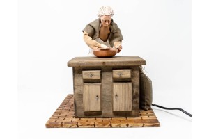 (ARM12) RUCHOMA FIGURA DO SZOPKI - Kobieta ugniata ciasto, do figur o wysokości 30cm