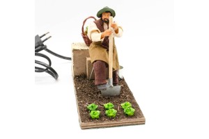 (BMCV) RUCHOMA FIGURA DO SZOPKI- Gospodarz z łopatą, do figur o wysokości 10cm 