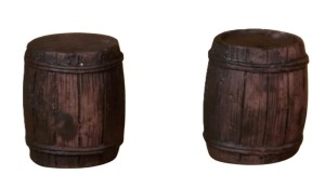 (C3136) 2 Beczki, wygląd drewniany- 2,5 x 3,0cm