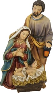 (K291) Św. Rodzina Bożonarodzeniowa, kolorowa- 19cm wysoka