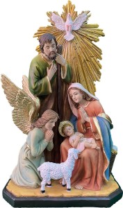 (K293) Św. Rodzina Bożonarodzeniowa z Duchem Świętym- 35,5cm wysoka