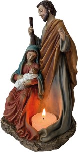 (K468) Św. Rodzina Bożonarodzeniowa (ŚWIECZNIK) - 21,0cm wysoka