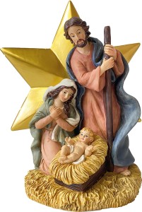 (K473-1) Św. Rodzina Bożonarodzeniowa z gwiazdą- 15,0cm wysoka