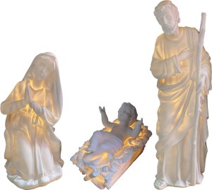 (K518) Św. Rodzina Bożonarodzeniowa (OŚWIETLONA)- 60cm wysoka