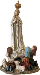(M017-20) Matka Boska Fatimska z dziećmi- 21cm wysoka