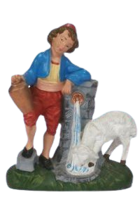 (11140-24) Chłopak z owcą pryz studni– do figur o wysokości 10cm