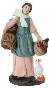 (20521/1) Gospodyni z gęsią i sianem, do figur o wysokości 10cm