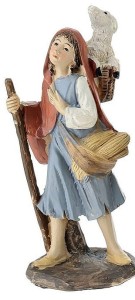 (20521/10) Dziewczyna z kijem i barankiem w plecaku, do figur o wysokości 10cm