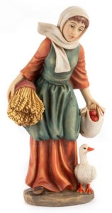 (21272/1) Gospodyni z gęsią i sianem, do figur o wysokości 14-15cm