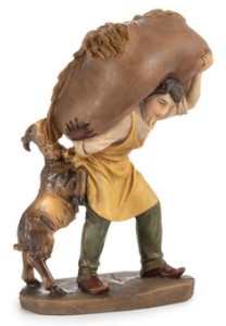 (21273/1) Pracownik z sianem i kozą, do figur o wysokości 15cm