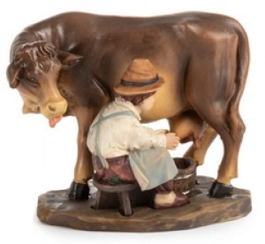 (21273/3) Chłopiec dojący krowę, do figur o wysokości 15cm