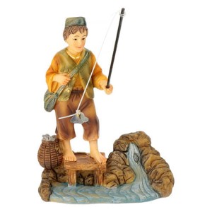 (20481/2) Wędkarz łowiący ryb, do figur o wysokości 12cm