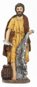 (19528/3) Wędkarz z siatką do łowienia ryb, do figur o wysokości 15cm