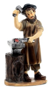 (18498/6) Kowal z kowadłem (z podstawą), do figur o wys. 9cm